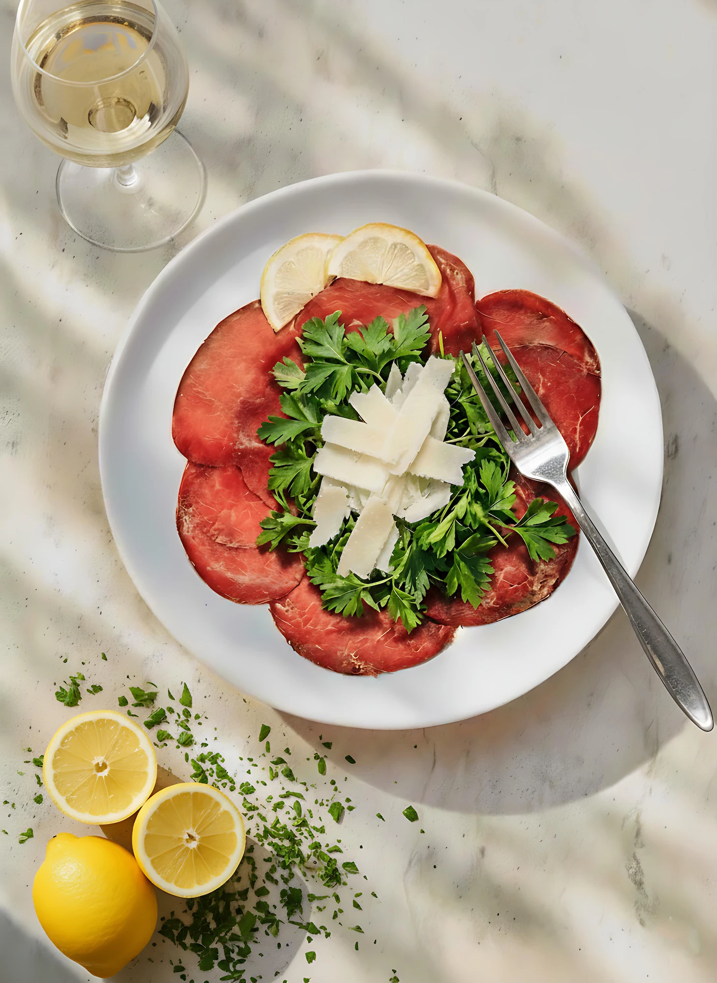 Tomatoes with mozzarella and basil