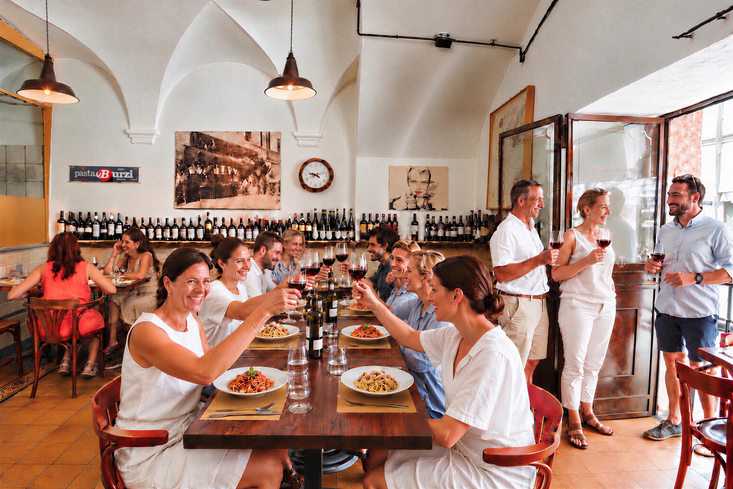 Interno del ristorante Maccheroni a Piazza delle Coppelle, Roma