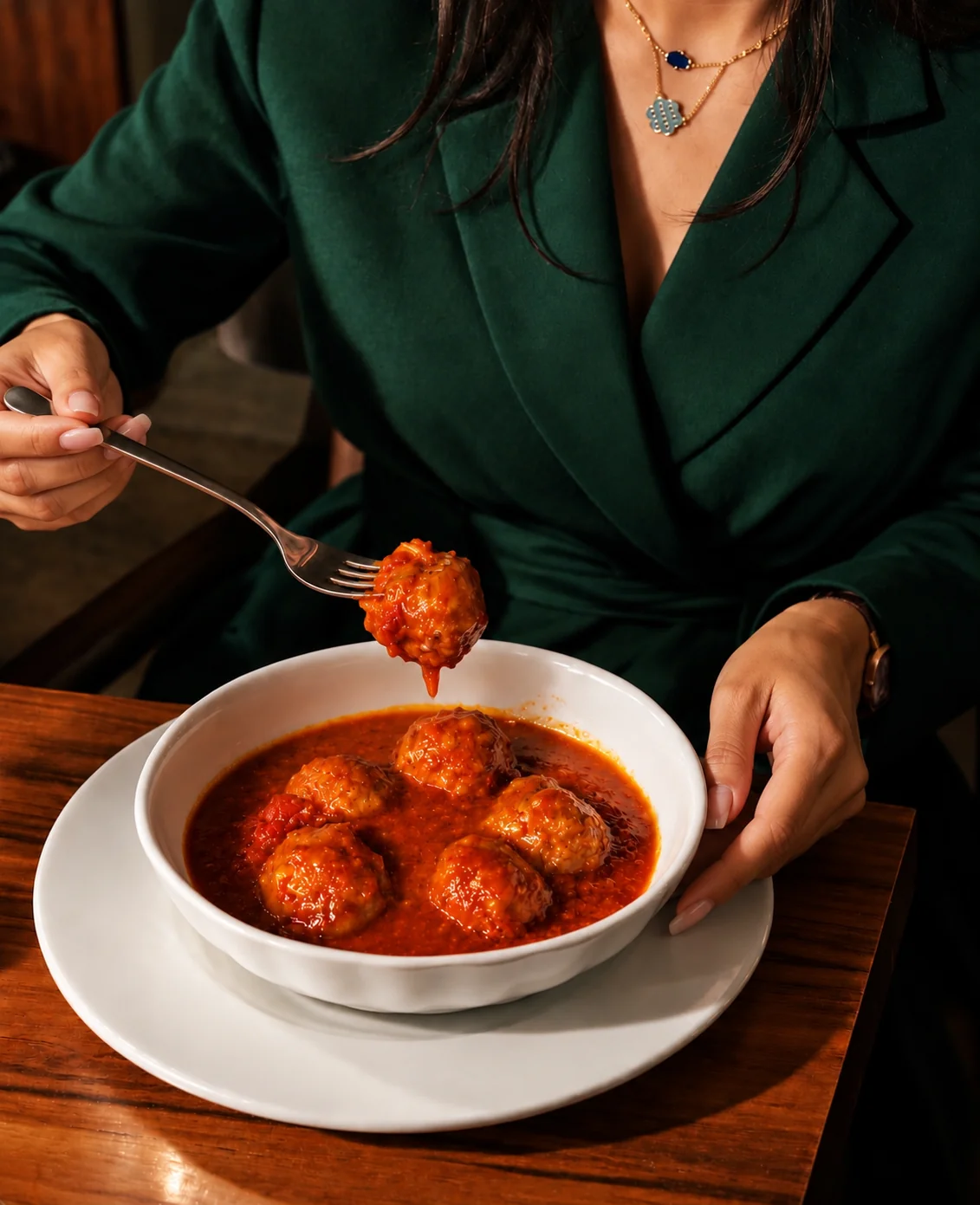 Meatballs in tomato sauce served in a bowl